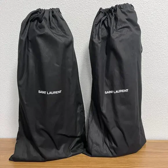 Saint Laurent Tall Knee-High Black Patent Leather Boots 40 - Picture 10 of 13